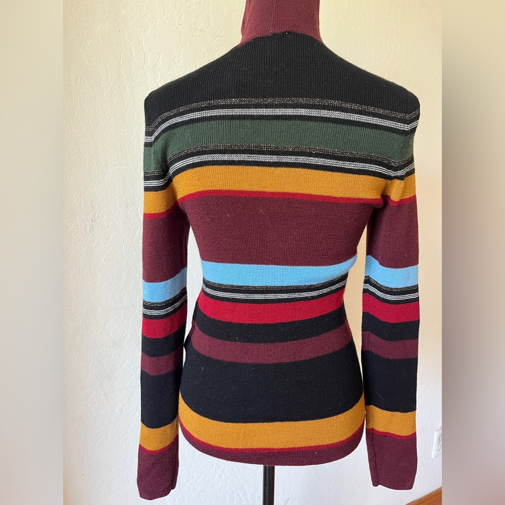 Levi's Women's Multicolor Striped wool blend Turtleneck Sweater